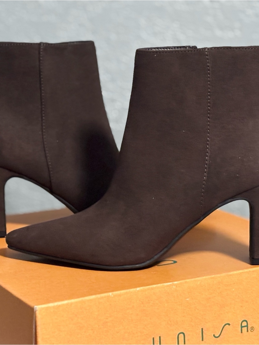 Unisa Dark Brown Pointed Toe Ankle Boots